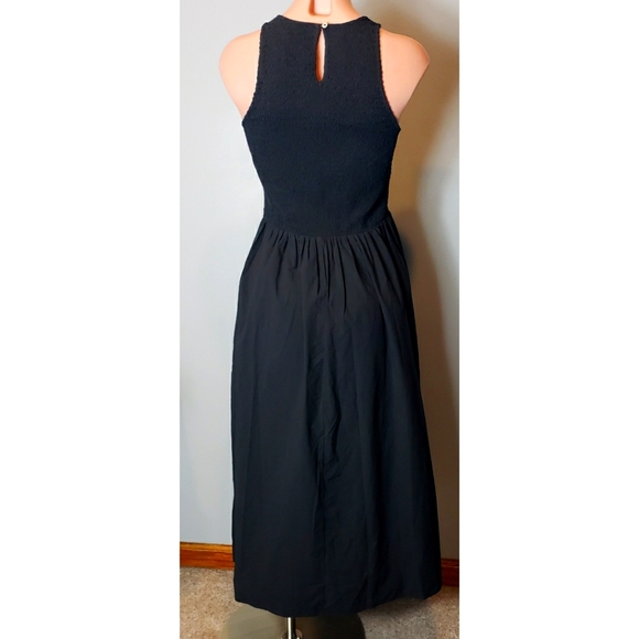NWT Madewell The Melody Smocked Selena Midi Dress Black XS - Picture 6 of 11